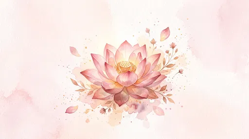 Pink Watercolor Lotus Blossom Illustration