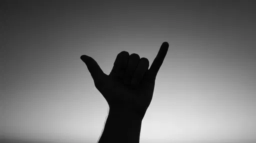 Monochrome Silhouette of Hand Making Shaka Sign