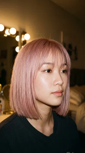 Young Woman With Pastel Pink Bob