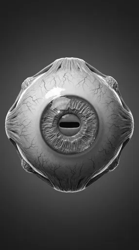 Monochrome 3D Render of Goat Eyeball