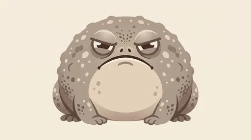 Grumpy Chubby Rain Frog Vector Illustration