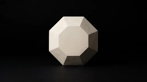 Minimalist White Octagonal Geometric Sculpture