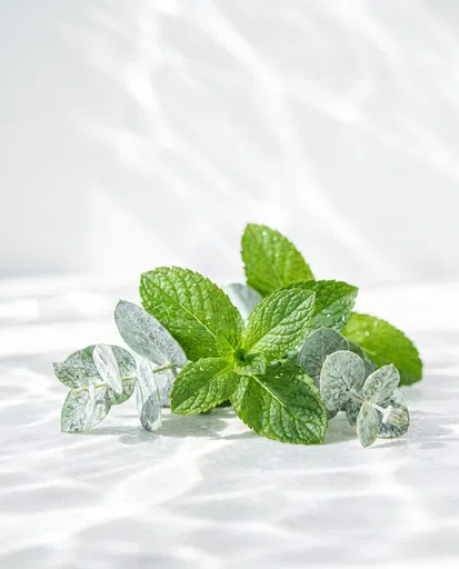 Fresh Mint and Frosted Eucalyptus Sprigs
