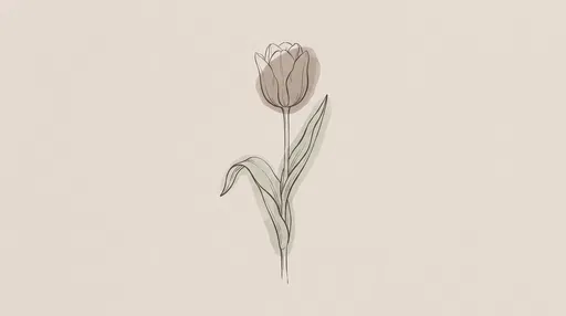 Minimalist Botanical Tulip Line Art Illustration