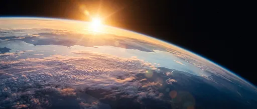 Golden Sunrise Over Planet Earth From Space