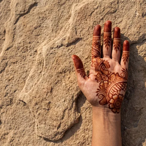 Open Palm With Floral Henna Design