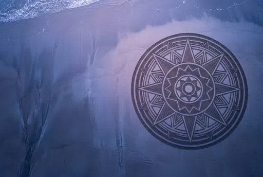 Aerial View of Sand Compass Rose