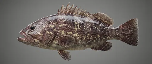 Isolated Dusky Grouper Fish Studio Render