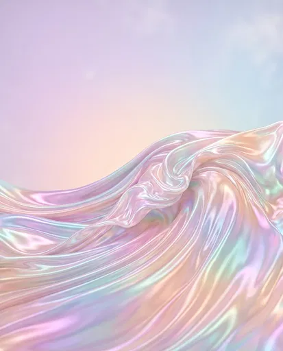 Iridescent Pastel Liquid Silk Wave Background