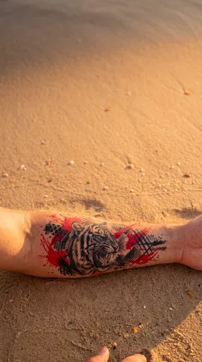 Tiger Trash Polka Forearm Tattoo