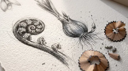 Charcoal Botanical Sketch on Textured Paper