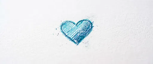 Blue Colored Pencil Heart Sketch