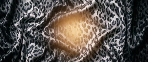 Silver Cheetah Silk Fabric With Warm Glow