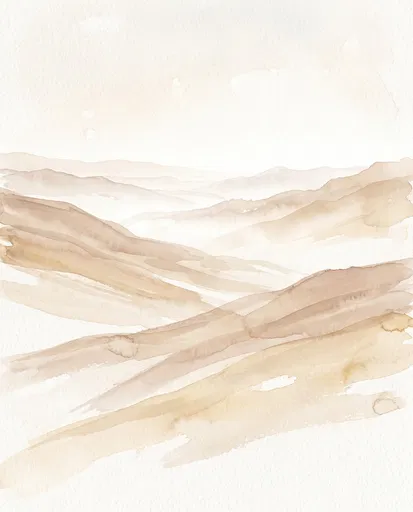 Minimalist Light Brown Watercolor Layered Horizons