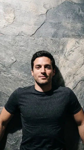 Overhead Portrait of Man on Stone