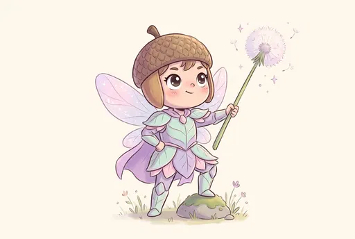 Cute Fairy Knight Character Illustration