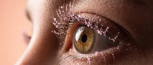 Macro Profile of Eye with Pink Frost