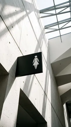 Modern Black Women's Restroom Blade Sign