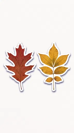 Red Oak and Yellow Hickory Leaf Stickers