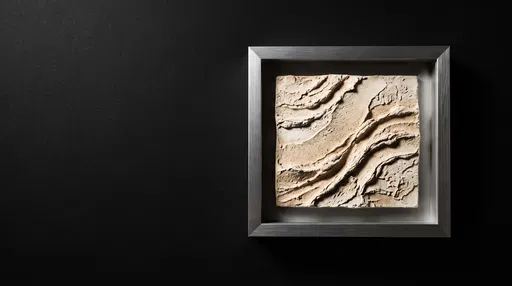 Framed Textured Plaster Relief on Black