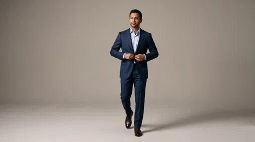 South Asian Businessman Walking in Studio