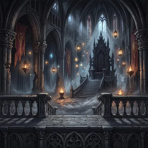 Gothic Throne Room RPG Concept Art