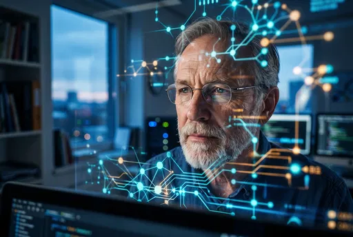 Senior Data Scientist Reviewing Network Data