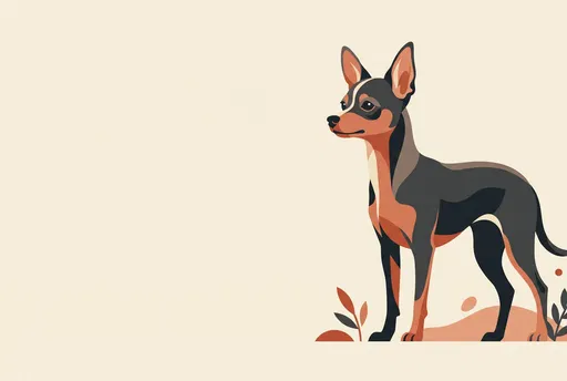 Flat Vector Deer Head Chihuahua Illustration