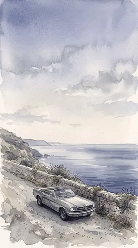 Watercolor Classic Convertible by Coastal Wall