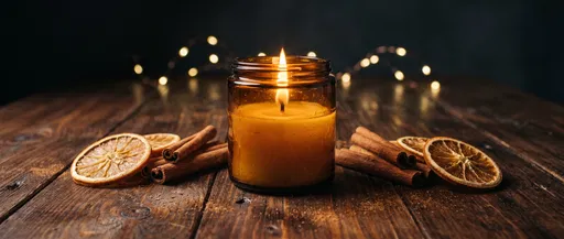 Glowing Amber Jar Candle With Autumn Spices