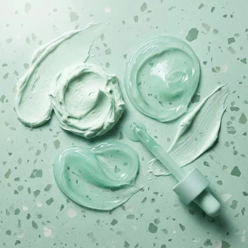 Mint Green Skincare Textures Flat Lay