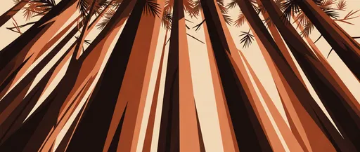 Low Angle Graphic Pine Tree Trunks