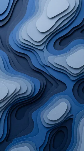 Layered Blue Paper Topographic Background
