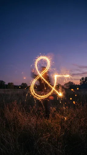 Glowing Sparkler Ampersand in Twilight Meadow
