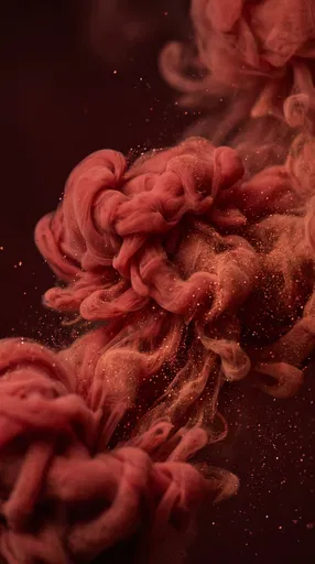 Billowing Red Smoke and Terracotta Powder