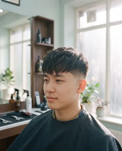 Young Man With Modern Low Fade Haircut