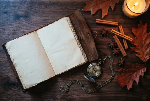 Autumn Flat Lay With Blank Journal