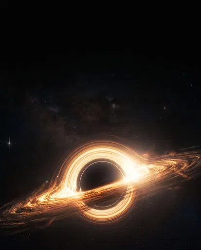 Golden Supermassive Black Hole in Space