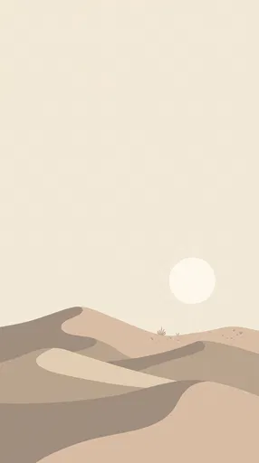 Minimalist Desert Dunes Flat Illustration Background