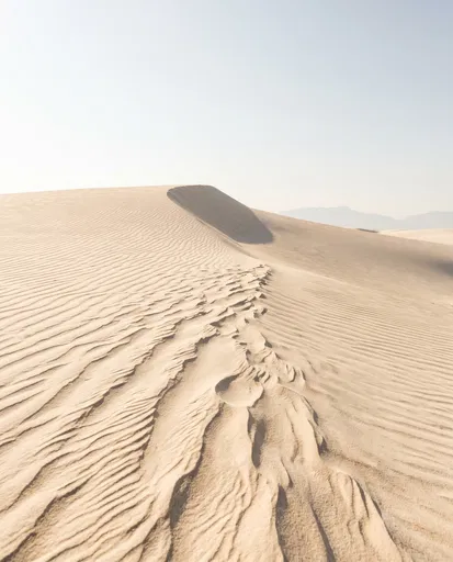 Minimalist Desert Sand Dunes in Sunlight