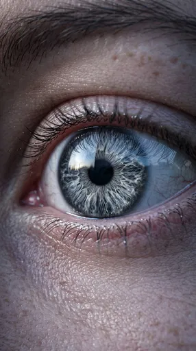 Macro Close-Up of Silver Grey Eye