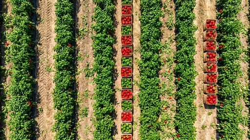 Overhead View of Pepper Harvest Field