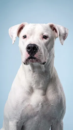 White Dogo Argentino Studio Portrait
