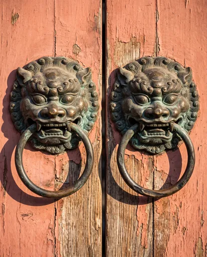 Antique Bronze Lion Door Knockers