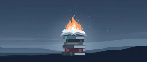 Burning Stack of Books Vector Illustration