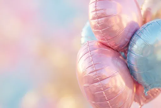 Pastel Pink and Blue Foil Balloons
