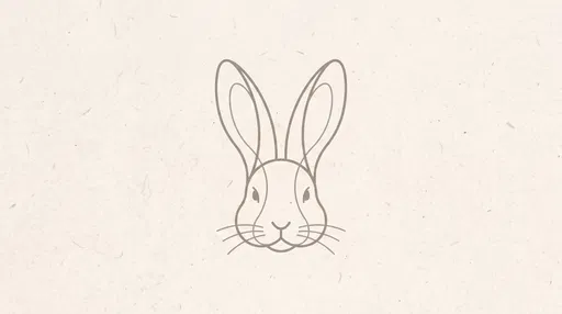 Minimalist Line Art Rabbit Head Illustration