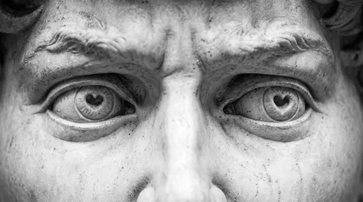 Close-Up of Marble Statue Eyes