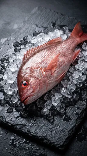 Fresh Red Snapper on Crushed Ice