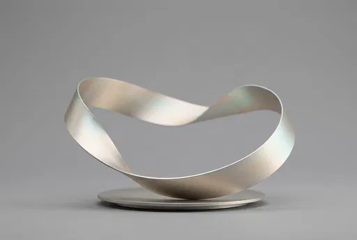 Iridescent Metallic Mobius Strip Sculpture